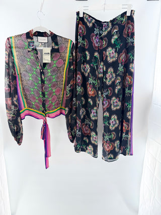 Alexis print set blouse and pants, S
