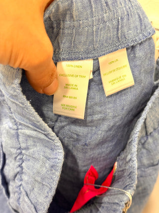 Lilly Pulitzer Brea Linen Pull On Casual Shorts Sea Salt Blue Women's Size XXS