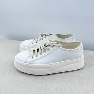 Gucci GG Canvas Low Top Platform Tennis 1977 Sneakers White Men's Size 41 / 9.5