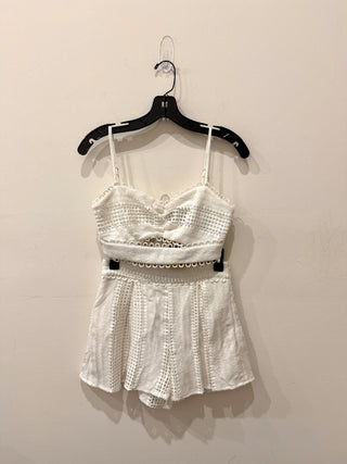 The Sang Matching 2 Piece Set; Crop Top & High Rise Shorts White Women's Size S