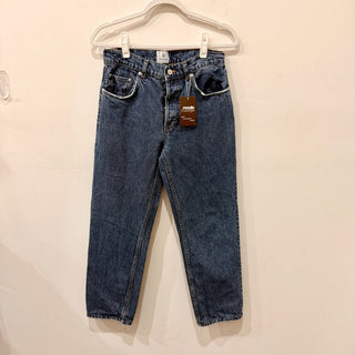 Anine Bing Mid-Rise Button-Fly Medium Wash Denim Tapered Jeans Blue Women's 27