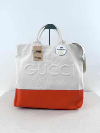 Gucci Gucci embossed logo canvas tote