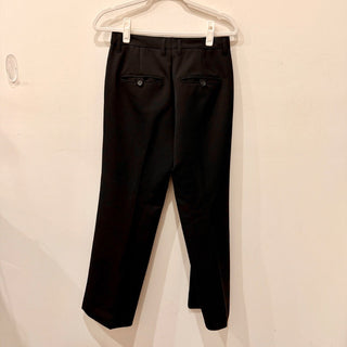 Anine Bing Wool Flat Front Straight Leg Trouser Pants Black Women's 38 FR / US 6