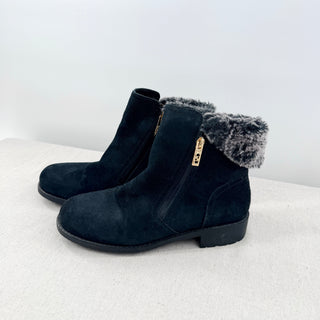 Cole Haan Quinney Waterproof Bootie with Faux Shearling Trim Black Womens 7.5