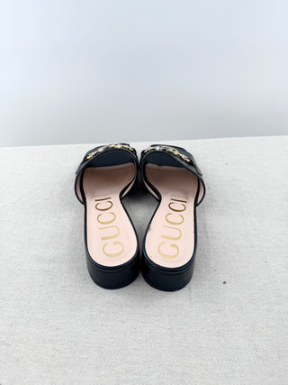 Gucci horsebit block heel slide sandals, 37