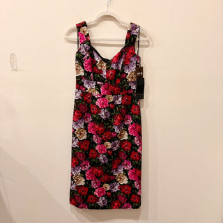 NWT Escada Dinavia Sweetheart Neck Floral Midi Sheath Dress Pink Women 34 / 6