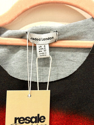 NWT Jaded London Slinky Flame Lips Sleeveless Tank Top Black/Red Women's Size 0