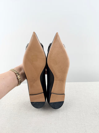 Valentino pointy toe logo flat shoes, 37