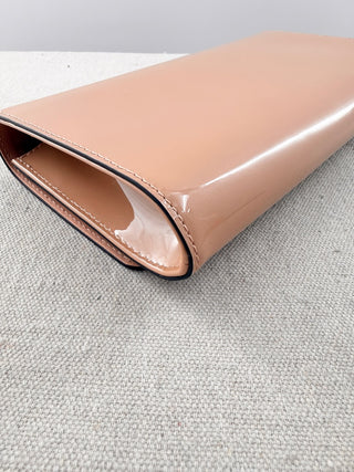 Louis Vuitton nude vernis louise clutch bag