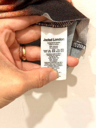 NWT Jaded London Slinky Flame Lips Sleeveless Tank Top Black/Red Women's Size 0