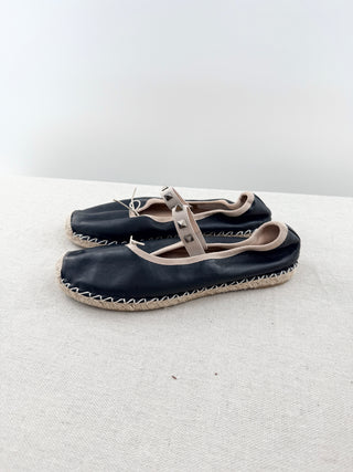 Valentino leather rockstud espadrille flats, 37