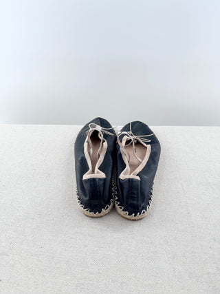 Valentino leather rockstud espadrille flats, 37