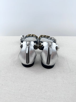 Stella McCartney faux leather sandals with chain embellishments, 38.5