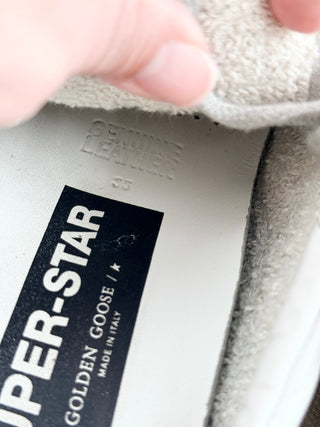 Golden Goose superstar sneakers leather and rhinestone black star, 35