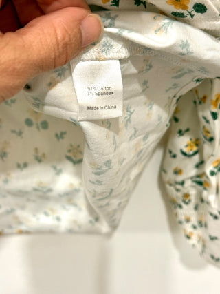 Tuckernuck Posey Maddox Floral Ruffle Long Sleeve Blouse White Womens Size Large