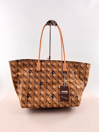 Tory Burch print tote bag canvas basketweave