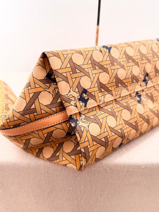 Tory Burch print tote bag canvas basketweave
