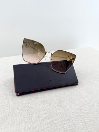 Fendi FF 0323 oversized metal sunglasses