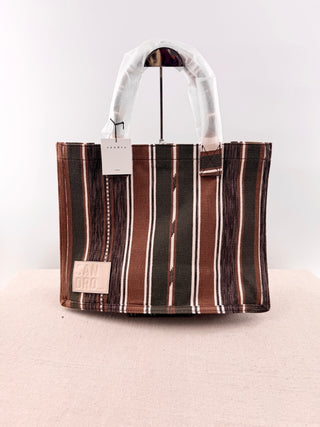 Sandro canvas striped tote bag