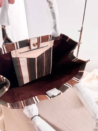 Sandro canvas striped tote bag