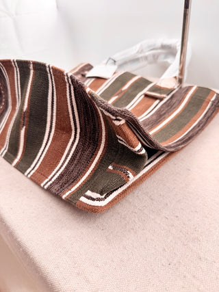 Sandro canvas striped tote bag