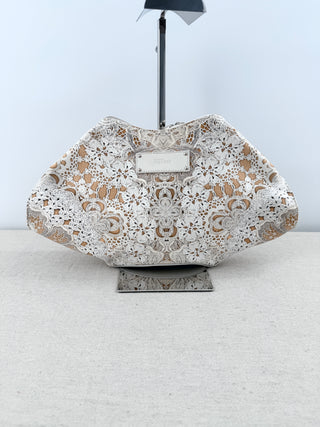 Alexander McQueen demanta clutch silk print leather