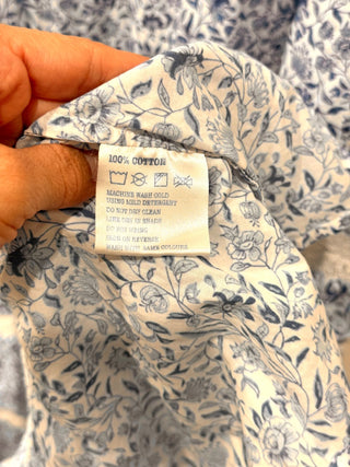 Pink City Prints Celine Lace Trim Tiered Floral Maxi Dress Blue Women's Size XL