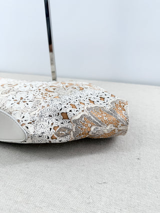 Alexander McQueen demanta clutch silk print leather