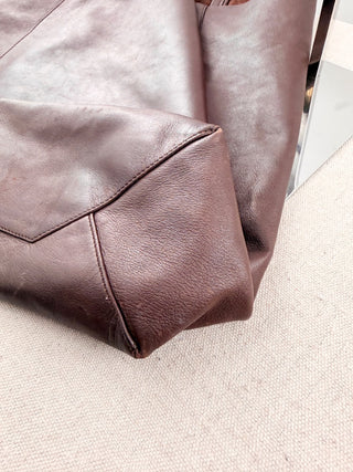 Celine large top handle tote bag leather cabas