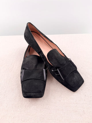 Fendi square toe suede loafers, 37.5