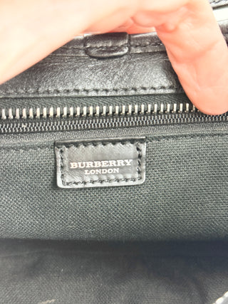 Burberry house check coated canvas baguette shoulder bag
