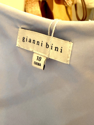 Gianni Bini Quinn Ruffle Draped V-Neck Satin Maxi Dress Lilac Women's Size 10