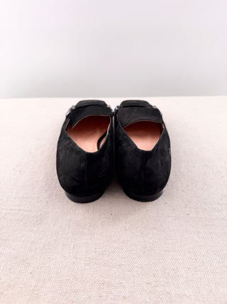 Fendi square toe suede loafers, 37.5