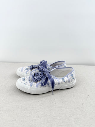 LoveShackFancy x Superga Floral Print Classic Canvas Sneaker Purple Womens 39.5