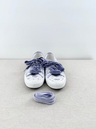 LoveShackFancy x Superga Floral Print Classic Canvas Sneaker Purple Womens 39.5
