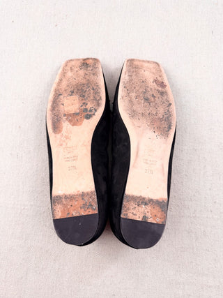 Fendi square toe suede loafers, 37.5