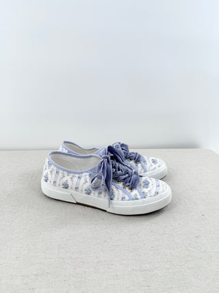 LoveShackFancy x Superga Floral Print Classic Canvas Sneaker Purple Womens 39.5