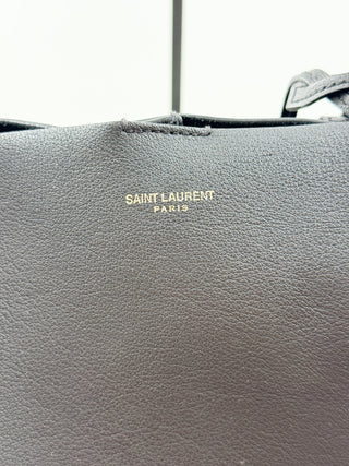 Saint Laurent shopping leather tote bag with YSL charm