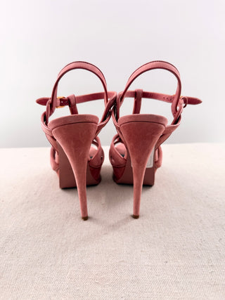 Saint Laurent tribute suede platform sandals, 38