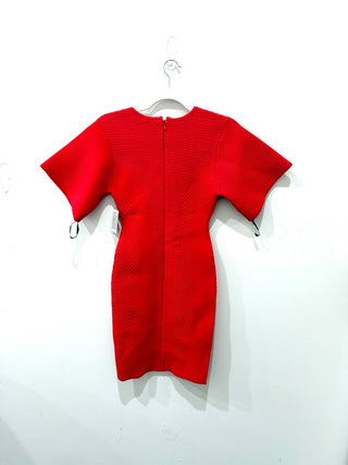 NWT Herve Leger Contour Corset Ribbed Knit T-Shirt Banded Dress Rouge Size XXS