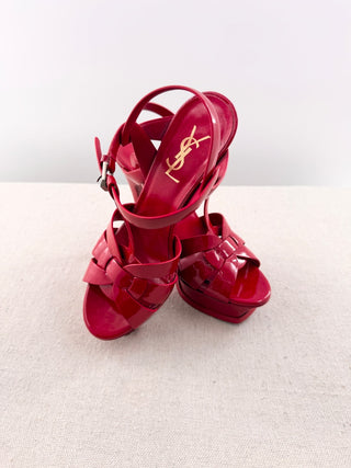Saint Laurent tribute patent leather platform sandals, 38