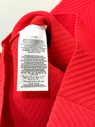 NWT Herve Leger Contour Corset Ribbed Knit T-Shirt Banded Dress Rouge Size XXS