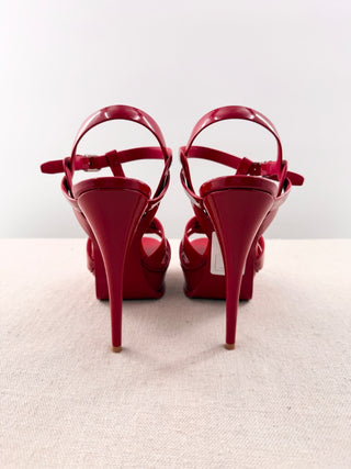 Saint Laurent tribute patent leather platform sandals, 38