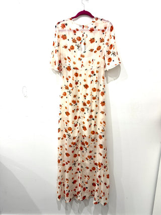 NWT Rag & Bone Tamar Floral Twist Front Chiffon Maxi Dress Pink Women's Size 8