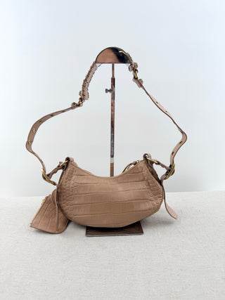 Balenciaga studded moon shape bag leather small