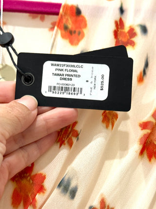 NWT Rag & Bone Tamar Floral Twist Front Chiffon Maxi Dress Pink Women's Size 8