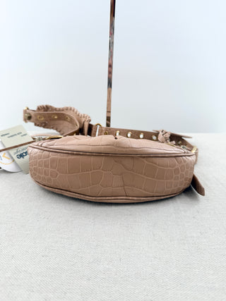 Balenciaga studded moon shape bag leather small
