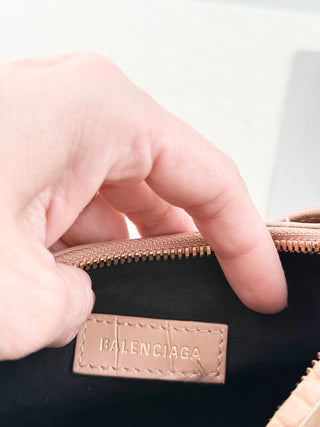 Balenciaga studded moon shape bag leather small