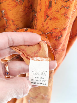 Alexis flowy, sleeveless high-low maxi dress with front slit, xs