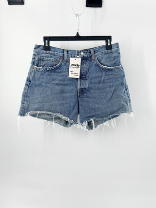 Agolde High-waisted denim cut-off shorts with a relaxed, vintage inspired fit featuring a classic five-pocket style, 28